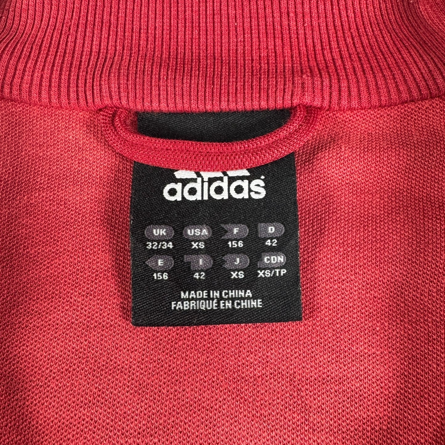 00s adidas トラックジャケット 赤 白ライン ad-u-2505-014