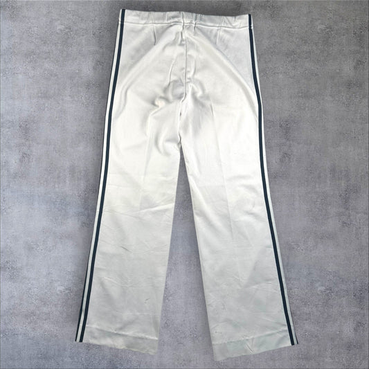 80s adidas トラックパンツ ホワイト デサント製 ad-u-2505-017