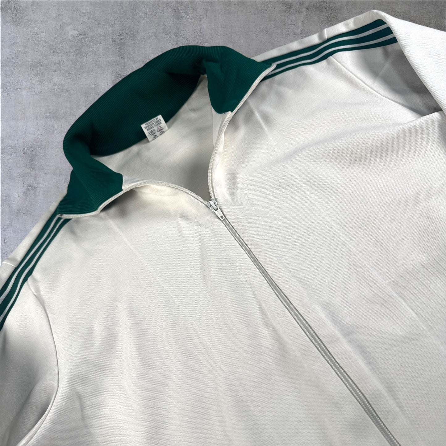 70s初期 adidas トラックジャケット ホワイト デサント 西ドイツ製 6号 ad-t-2505-015