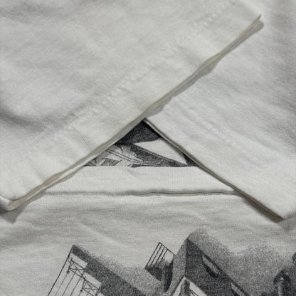 90s M.C. Escher エッシャー マルチプリント 両面 騙し絵 アートT AOP ANDAZIA USA製 白 M a-t-2505-019
