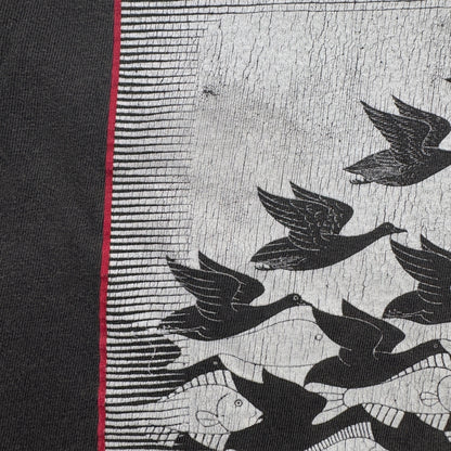 90s M.C. Escher エッシャー Sky & Water 騙し絵 アートT Hanes 黒 L a-t-2505-021