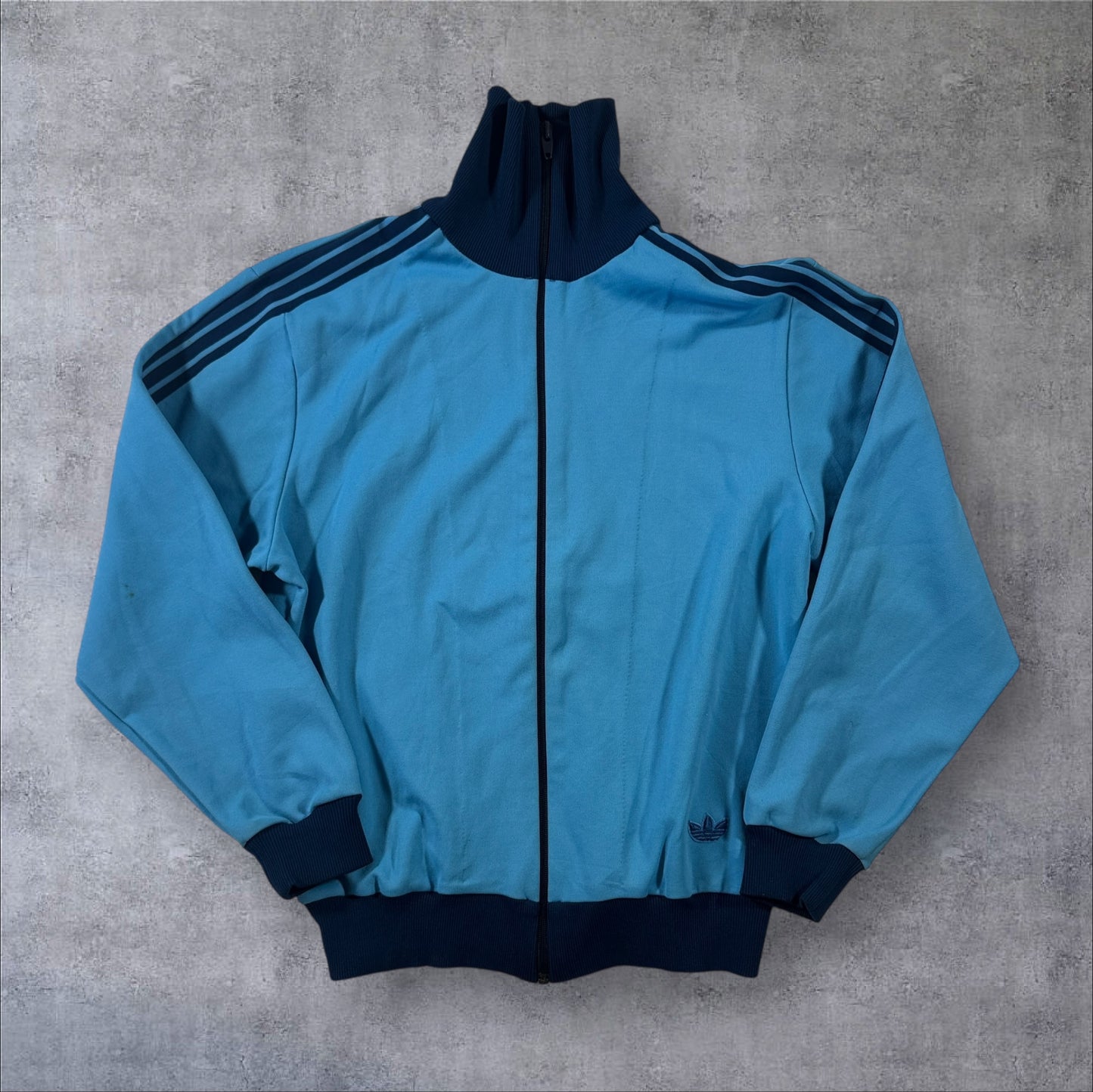 70s adidas トラックジャケット 水色 デサント 西ドイツ製 2号 ad-t-2505-008