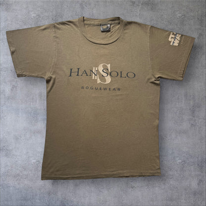 90s STAR WARS HAN SOLO 両面プリント Changes USA製 カーキ S d-t-2505-013
