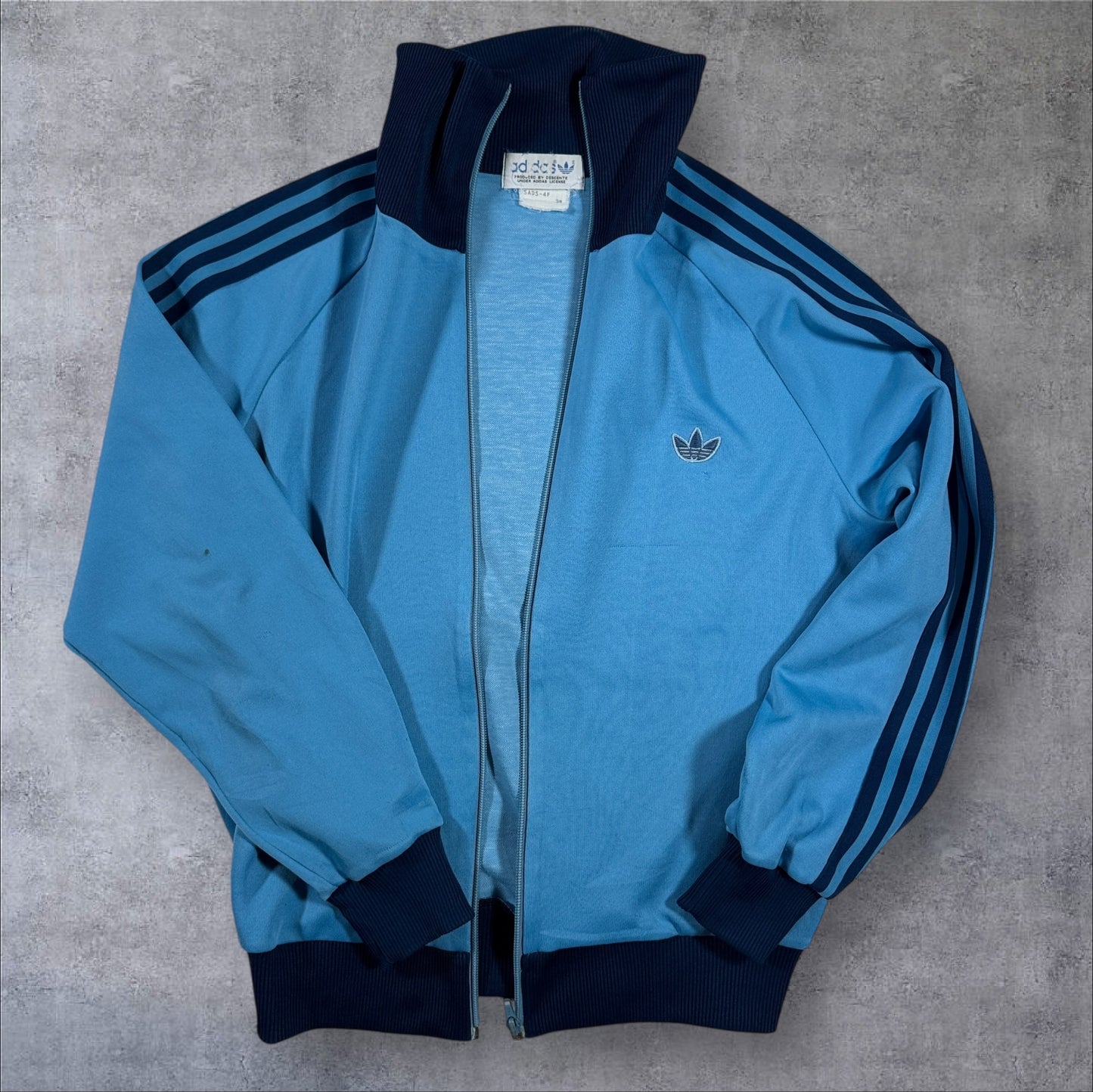 80s adidas トラックジャケット 水色 デサント 3号 ad-t-2505-005