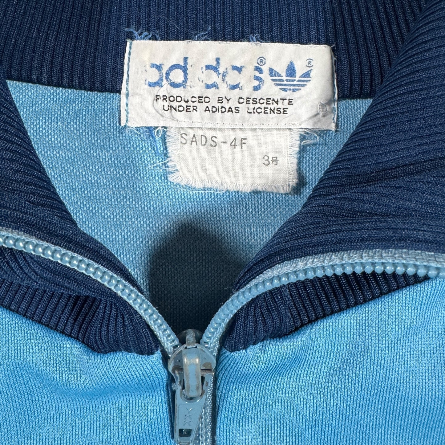 80s adidas トラックジャケット 水色 デサント 3号 ad-t-2505-005