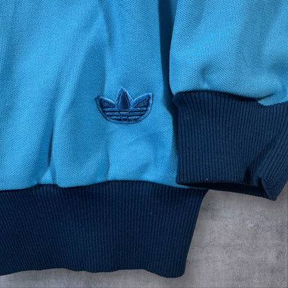 70s adidas トラックジャケット 水色 デサント 西ドイツ製 2号 ad-t-2505-008