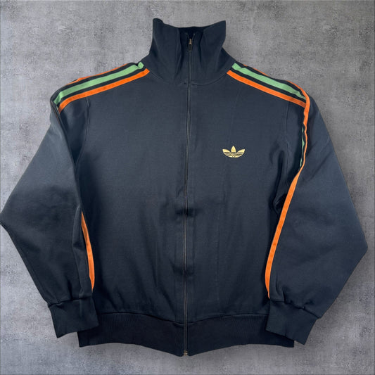 80s adidas トラックジャケット ブラック デサント製 西ドイツ製 5号 ad-t-2505-013