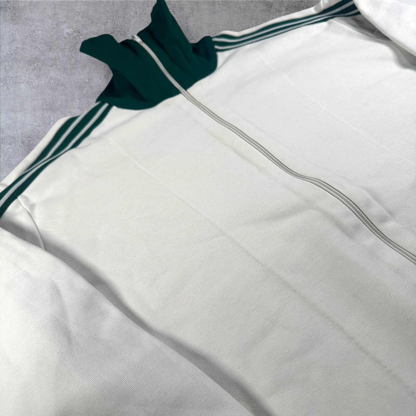 70s初期 adidas トラックジャケット ホワイト デサント 西ドイツ製 6号 ad-t-2505-015