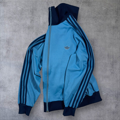 80s adidas トラックジャケット 水色 デサント 3号 ad-t-2505-005