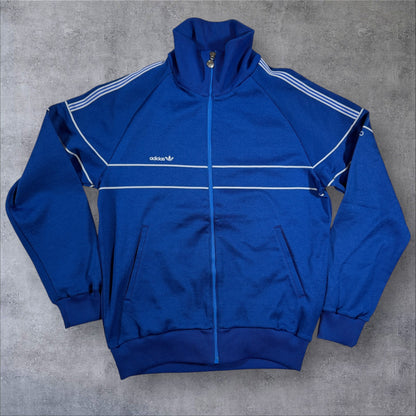 70s-80s adidas トラックジャケット ブルー デサント 西ドイツ製 ad-u-2505-003