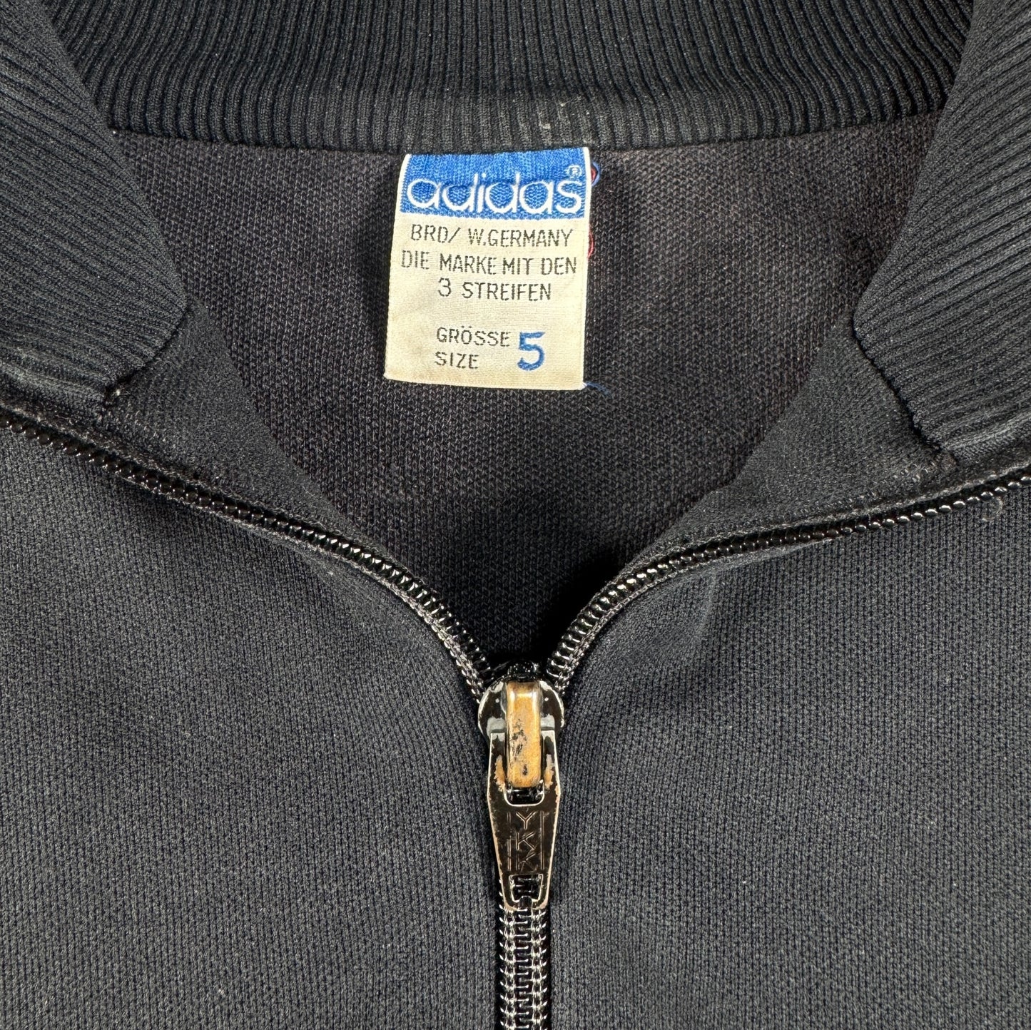 80s adidas トラックジャケット ブラック デサント製 西ドイツ製 5号 ad-t-2505-013