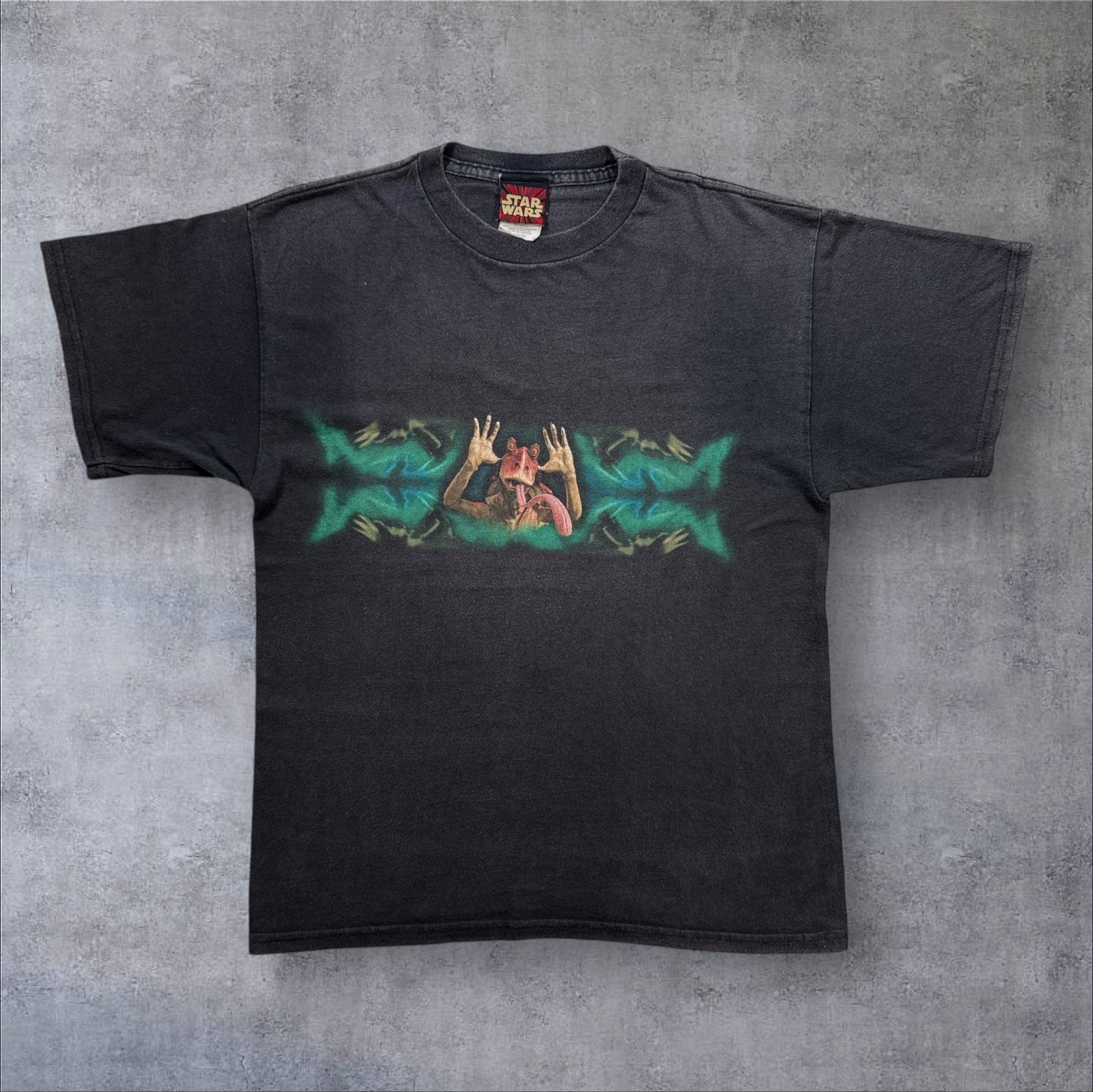 90s STAR WARS EPISODE1 Jar Jar Binks ブラック L d-x-2505-005