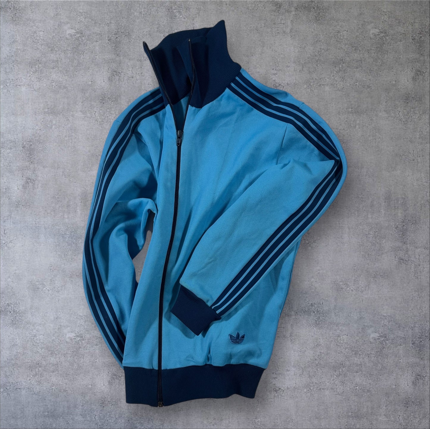 70s adidas トラックジャケット 水色 デサント 西ドイツ製 2号 ad-t-2505-008