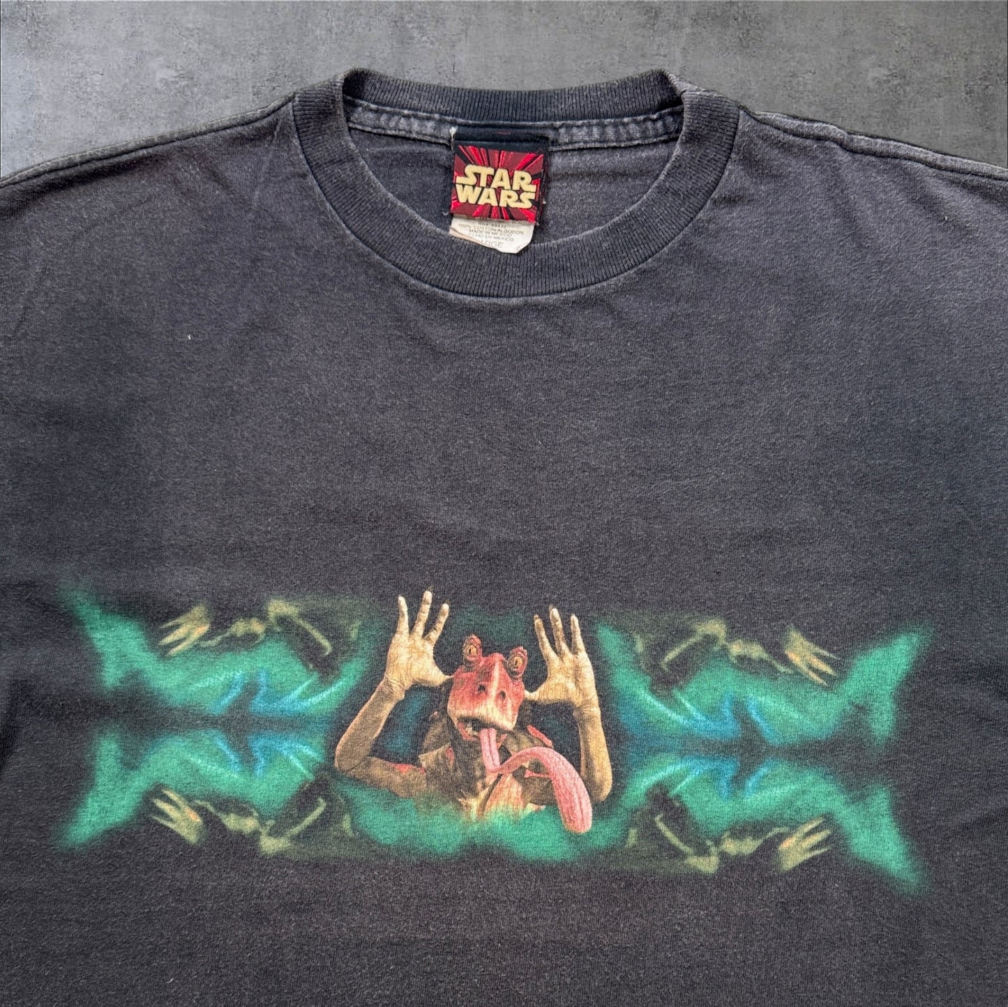 90s STAR WARS EPISODE1 Jar Jar Binks ブラック L d-x-2505-005