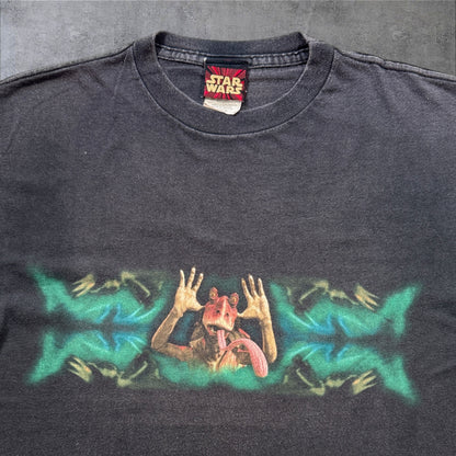 90s STAR WARS EPISODE1 Jar Jar Binks ブラック L d-x-2505-005