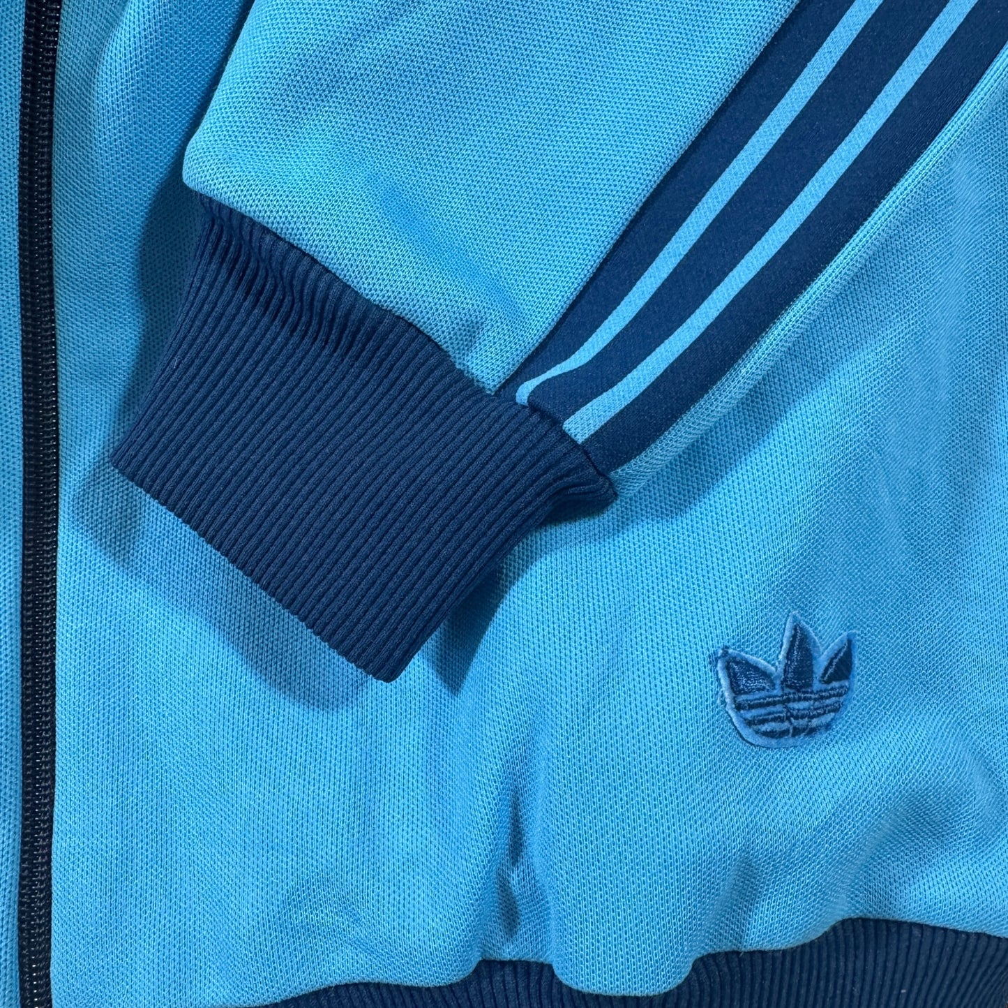 70s adidas トラックジャケット 水色 デサント 西ドイツ製 2号 ad-t-2505-008