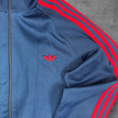 80s adidas トラックジャケット ネイビー 赤ライン デサント製 1号 ad-t-2505-011