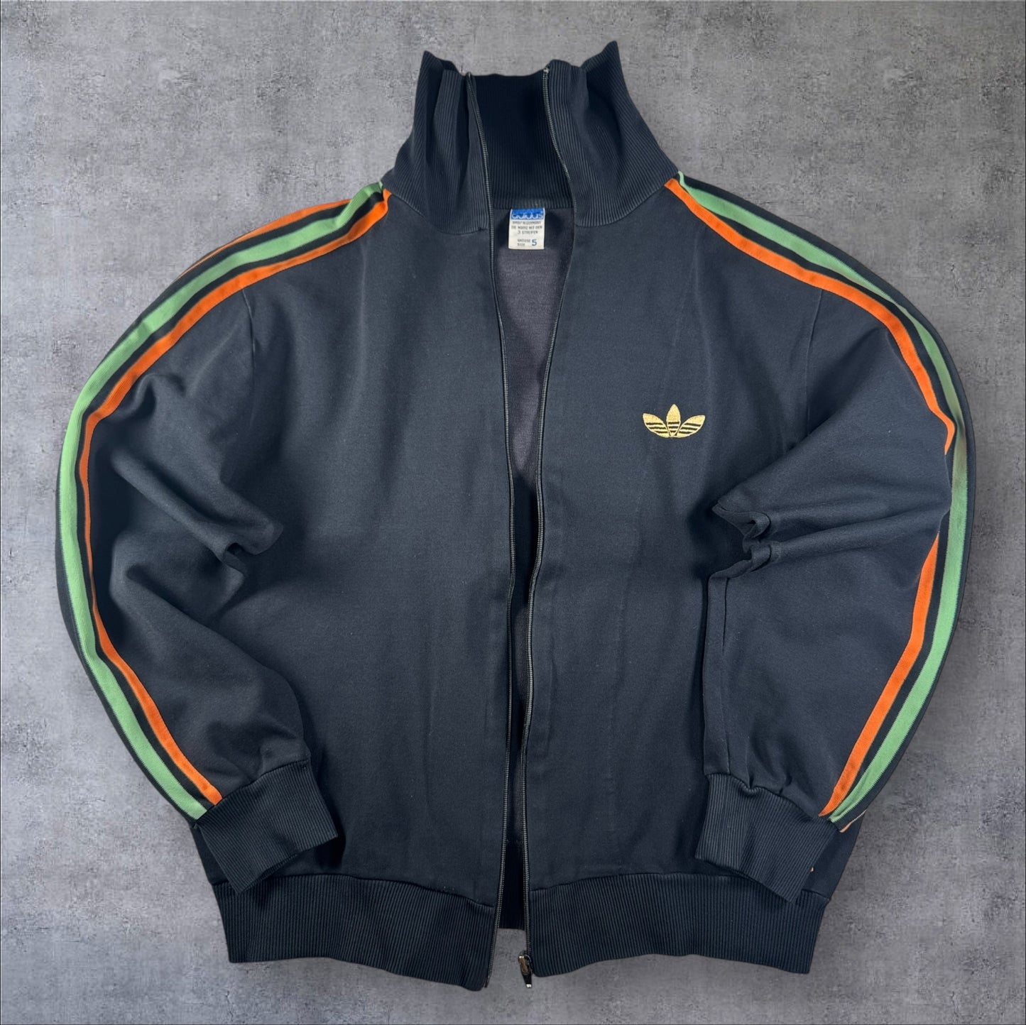 80s adidas トラックジャケット ブラック デサント製 西ドイツ製 5号 ad-t-2505-013