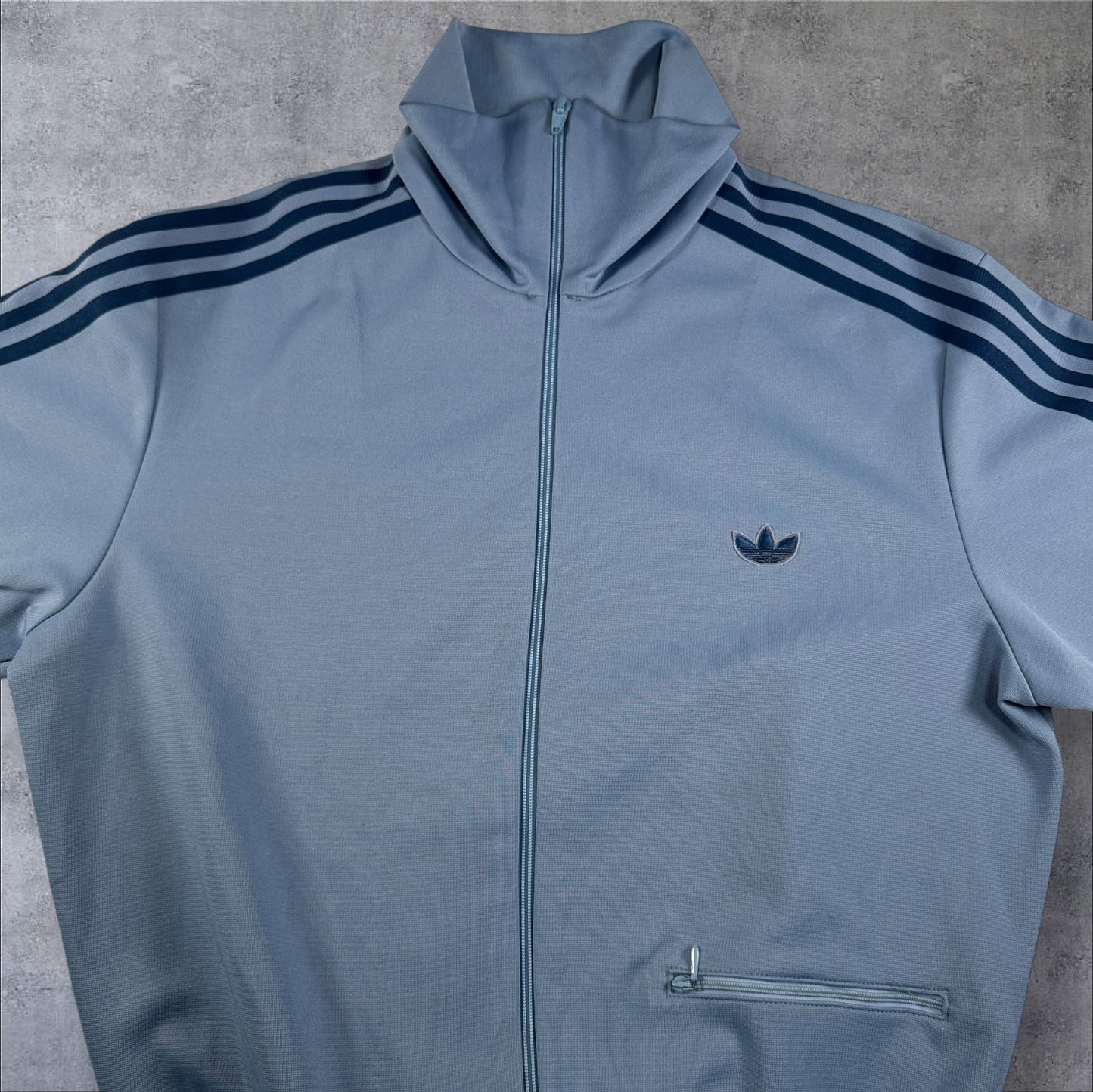70s 80s adidas トラックジャケット 水色 デサント M ad-t-2505-017