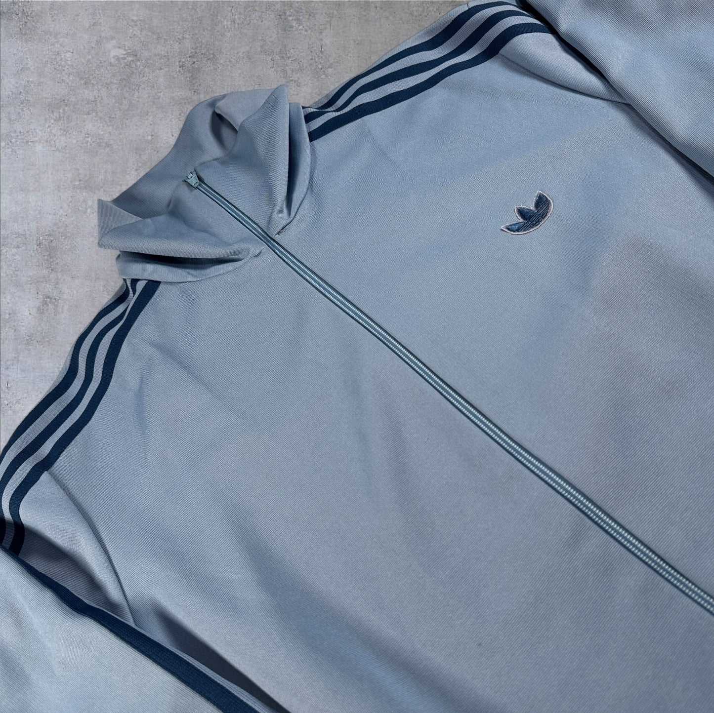 70s 80s adidas トラックジャケット 水色 デサント M ad-t-2505-017