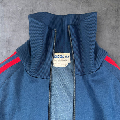 80s adidas トラックジャケット ネイビー 赤ライン デサント製 1号 ad-t-2505-011