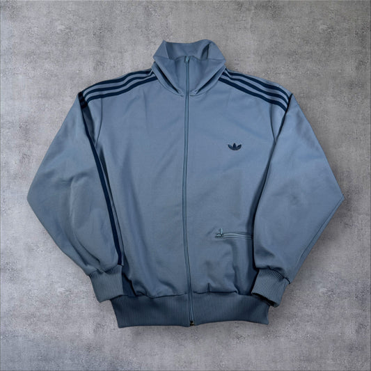 70s 80s adidas トラックジャケット 水色 デサント M ad-t-2505-017