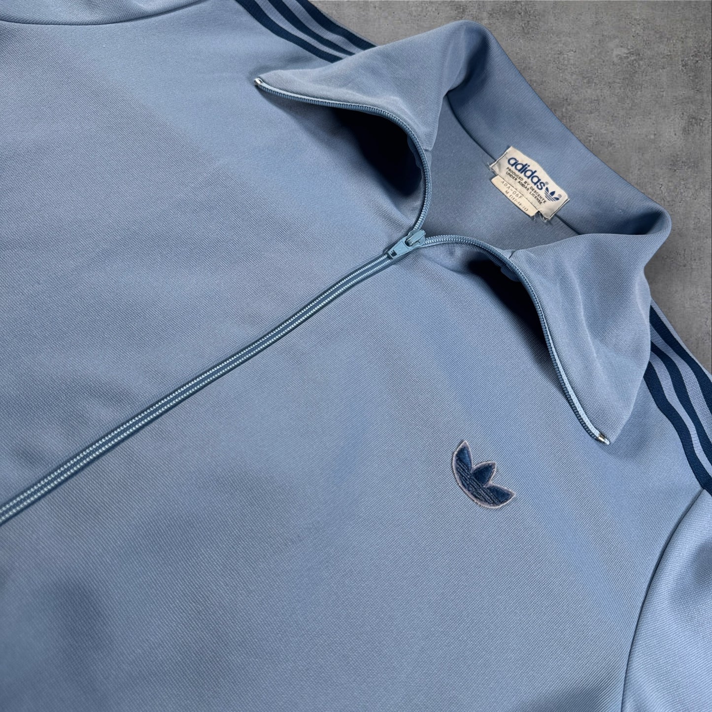 70s 80s adidas トラックジャケット 水色 デサント M ad-t-2505-017