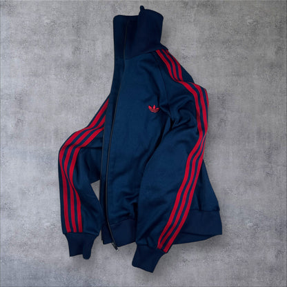80s adidas トラックジャケット ネイビー 赤ライン デサント製 1号 ad-t-2505-011