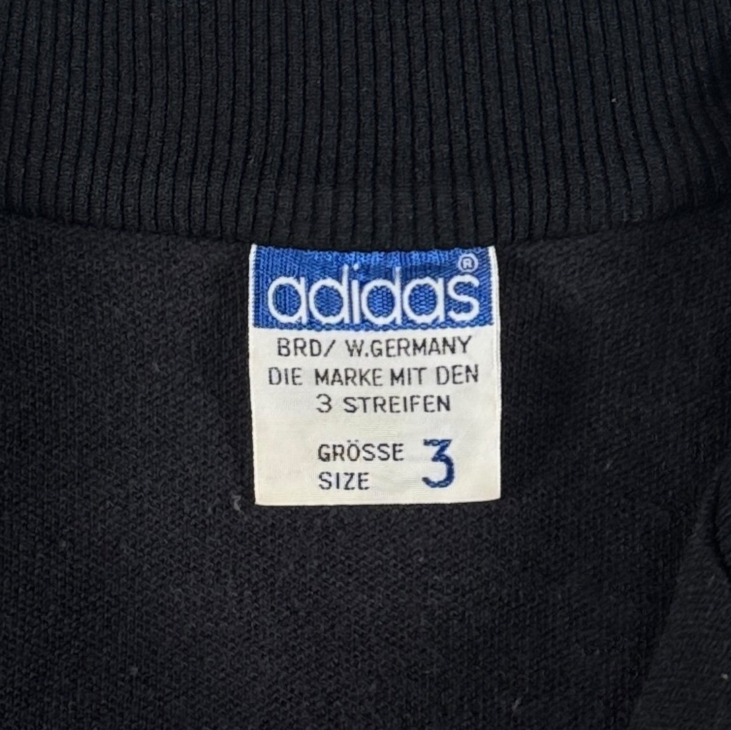 70s adidas トラックジャケット ブラック デサント 西ドイツ製  3号 ad-t-2505-019