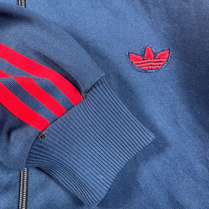 80s adidas トラックジャケット ネイビー 赤ライン デサント製 1号 ad-t-2505-011