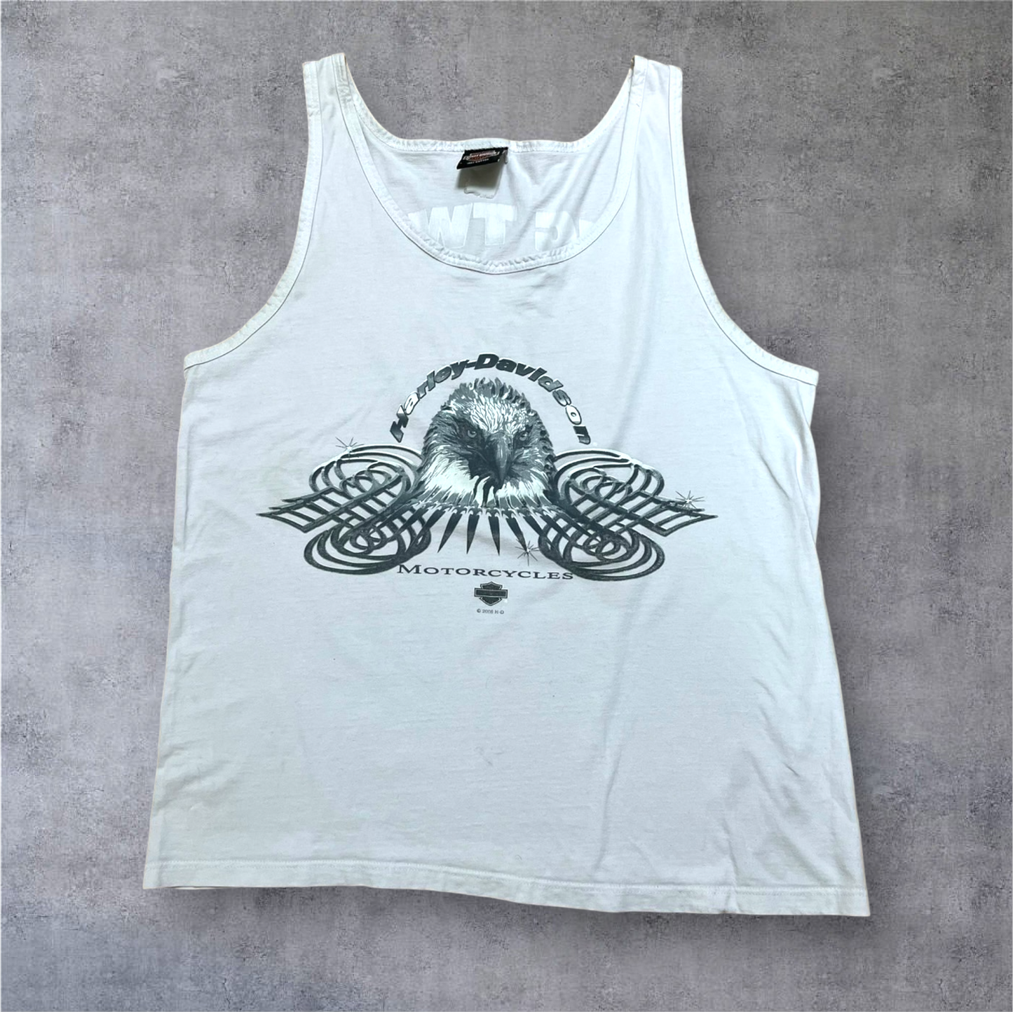 90s ハーレーダビットソン HARLEY タンクトップ ホワイト Lサイズ古着 co-000009