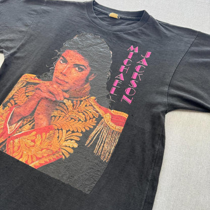 80s マイケルジャクソン Tシャツ ブラック シングルステッチ ba-000023