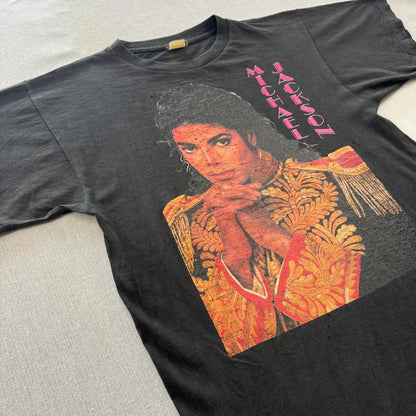 80s マイケルジャクソン Tシャツ ブラック シングルステッチ ba-000023