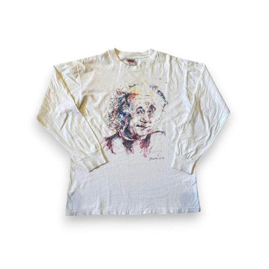 90s アインシュタイン Tシャツ アートT ロンT 白 z-000024