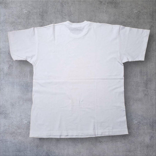 90s Tシャツ アートT お酒 おじさん ユーロ 白 XL a-000015
