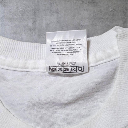 90s Tシャツ アートT お酒 おじさん ユーロ 白 XL a-000015