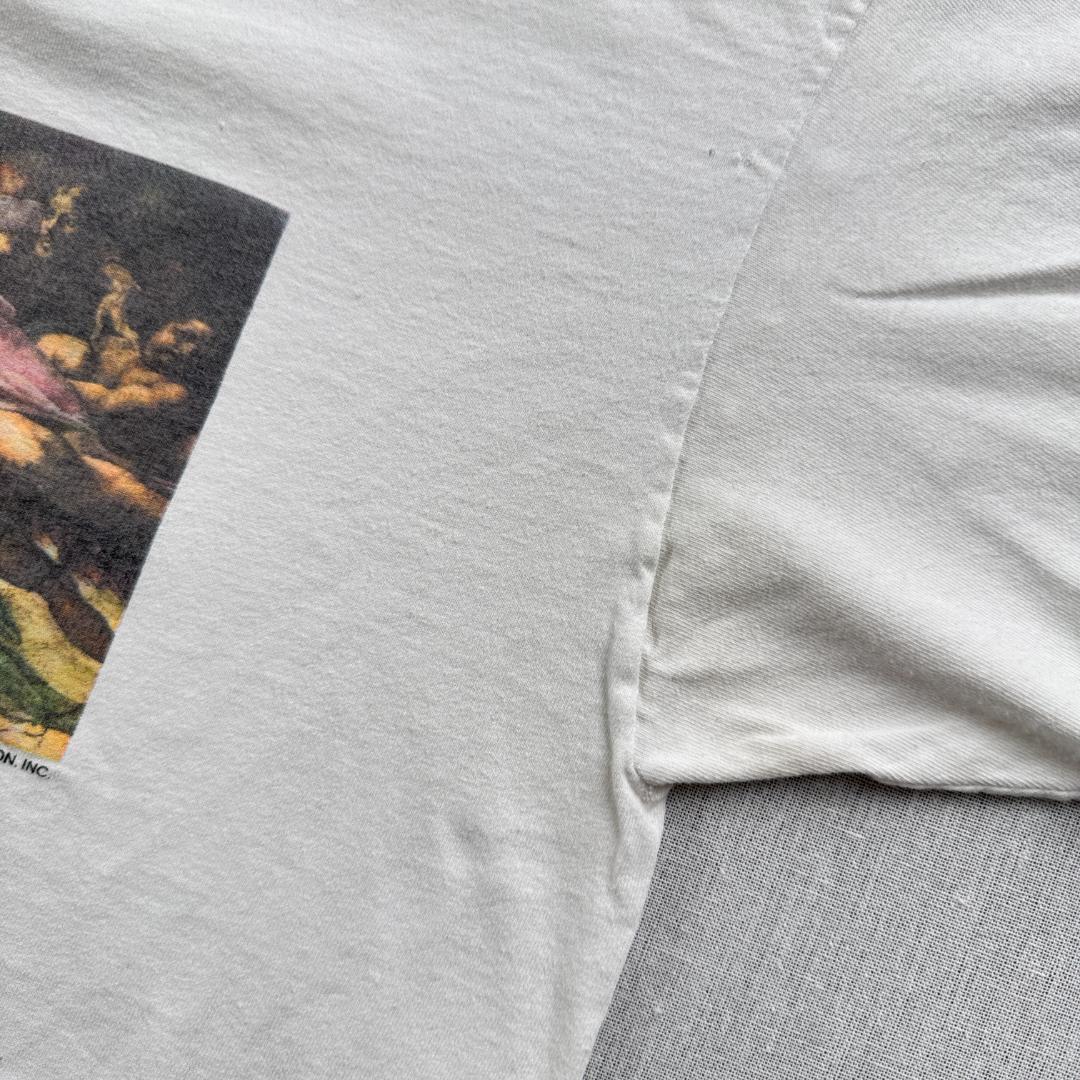 90s Tシャツ ミケランジェロ アートT pull my 白 a-u-2505-081