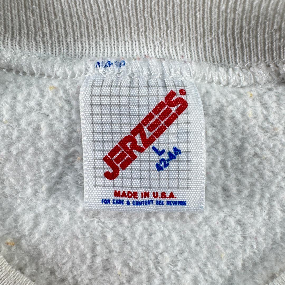 90s USA製 スウェット トレーナー 白 L アートT メッセージ RULE sw-2603-003