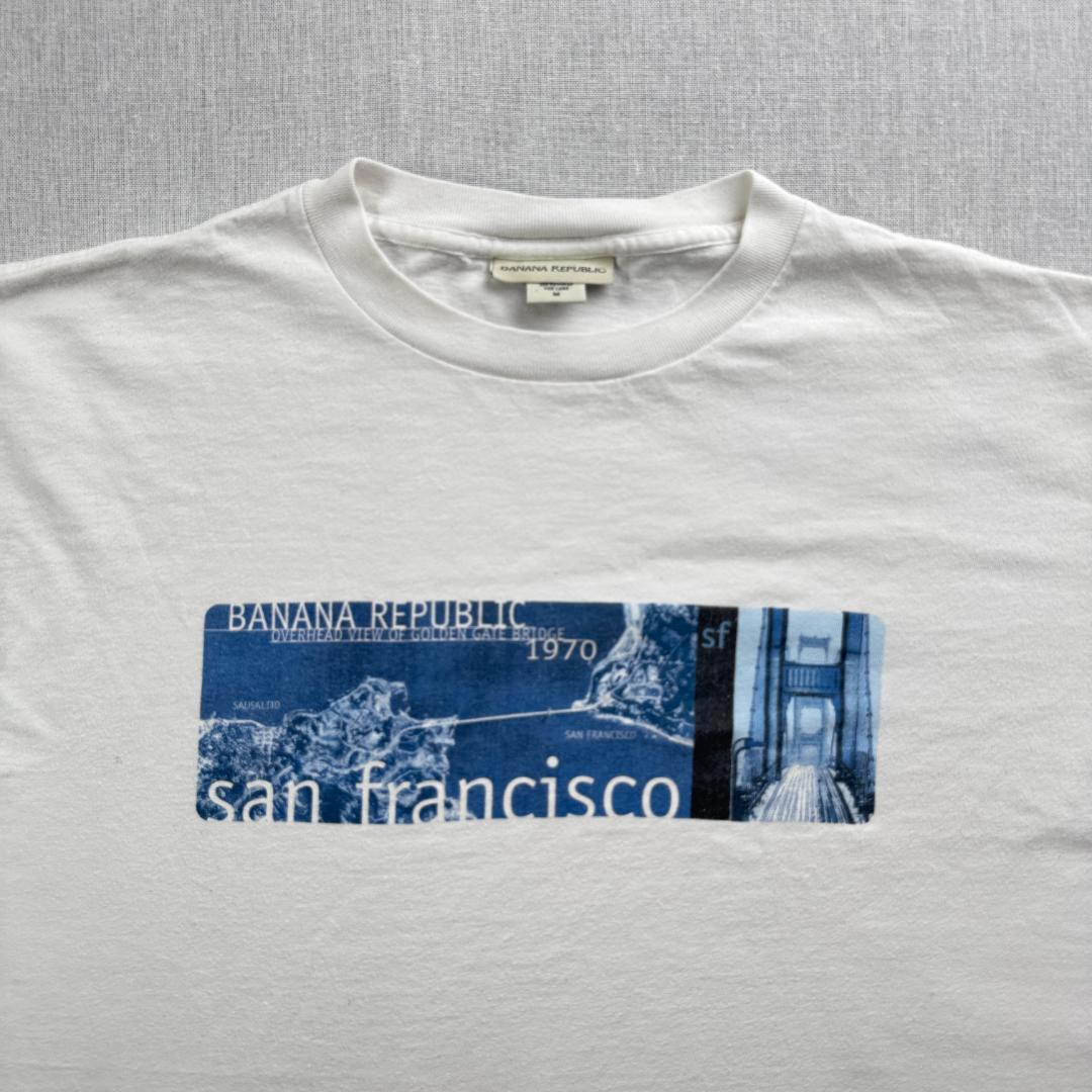 90s バナナリパブリック USA製 Tシャツ フォトT アートT br-x-2505-003