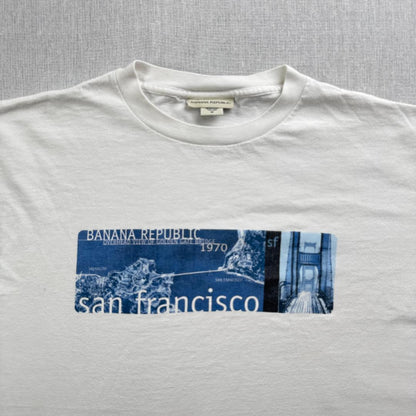 90s バナナリパブリック USA製 Tシャツ フォトT アートT br-x-2505-003