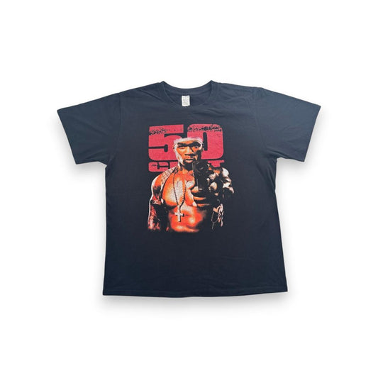 50cent Tシャツ 黒 ラップT ラッパー L ba-u-2505-087