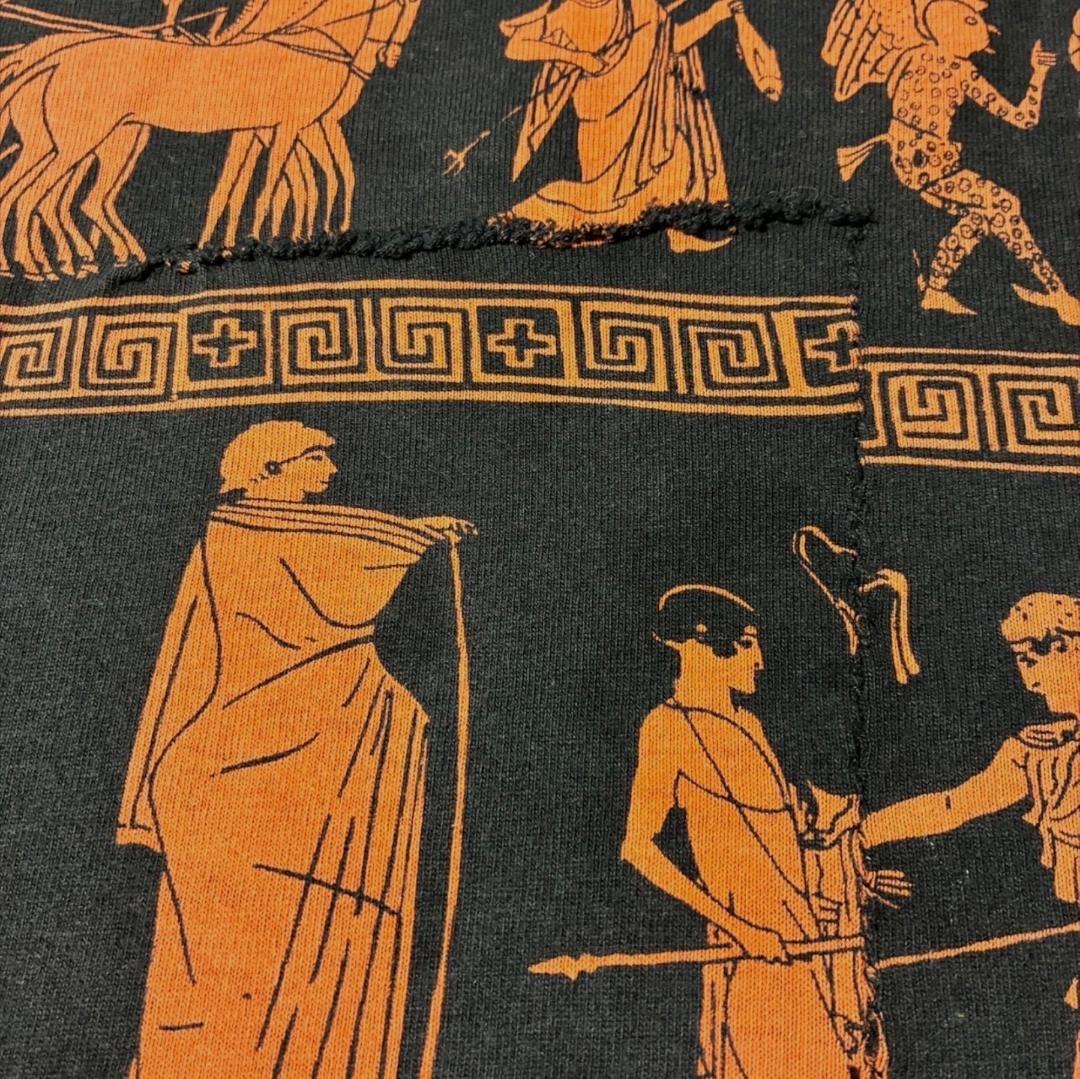 90s 総柄 壁画 エジプト ヒエログリフ リペア跡 フルーツオブザルーム XL a-u-2505-092