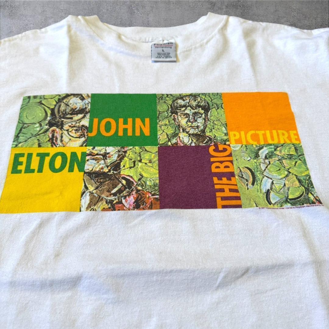 90s エルトンジョン 1997 Tシャツ Lサイズ 白 ホワイト z-000020