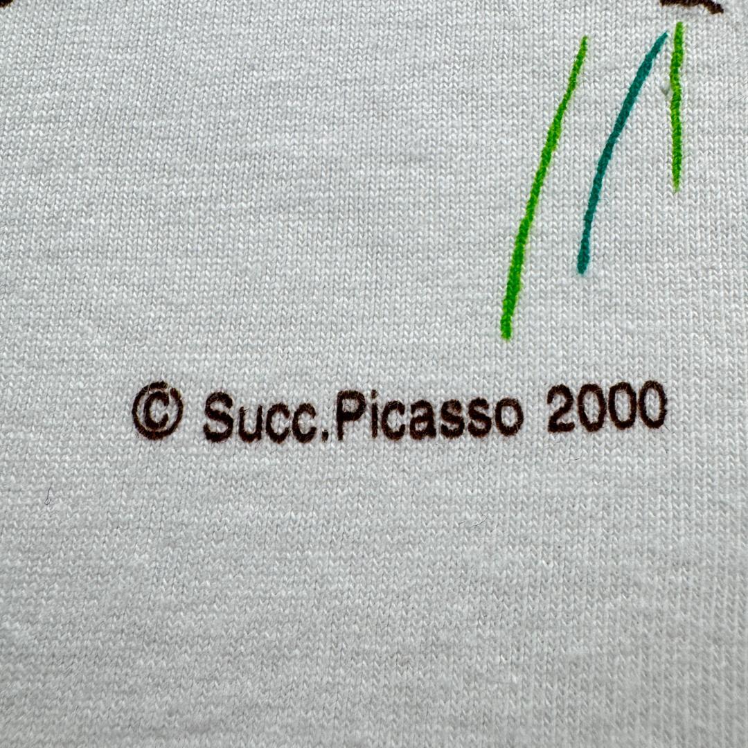 00s Tシャツ ピカソ 花束を持つ手 アート 白 M 白 a-t-2505-011