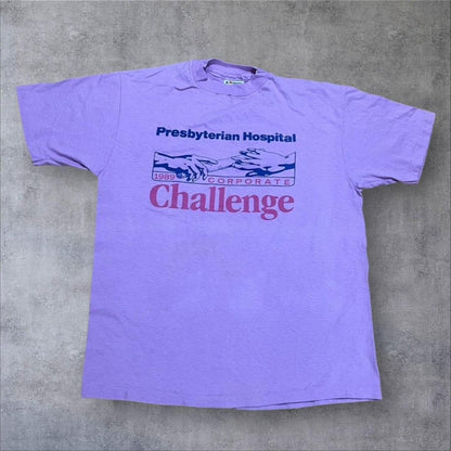 80s USA製 コカコーラ 企業T Hanes L 紫 co-000039