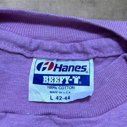 80s USA製 コカコーラ 企業T Hanes L 紫 co-000039