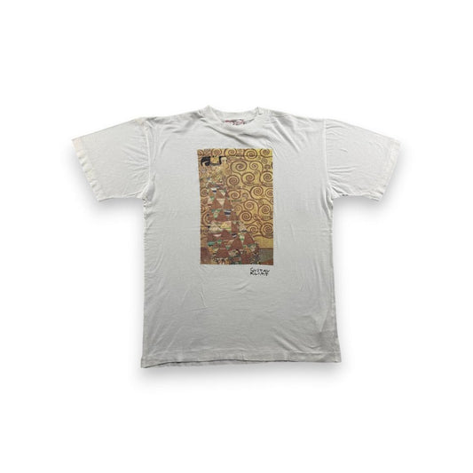 90s Tシャツ グスタフ クリムト アート 日本製 白 L a-t-2505-015