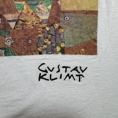 90s Tシャツ グスタフ クリムト アート 日本製 白 L a-t-2505-015