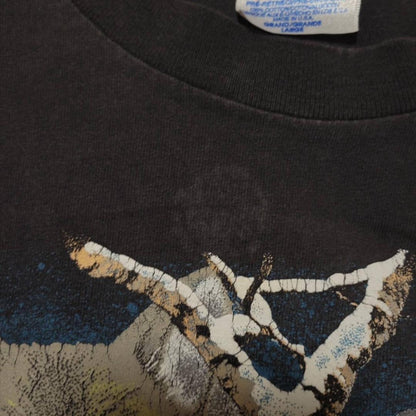 90s 狼 オオカミ ウルフ アート USA製 アニマルT a-000019