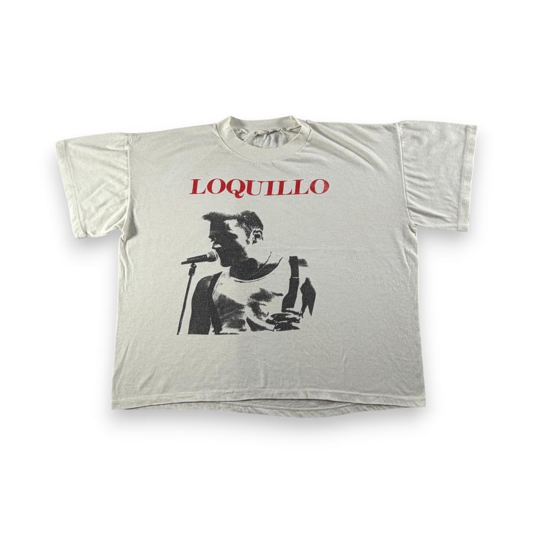 80s Loquillo Tシャツ スペイン ロック バンT 白 半 ba-000051